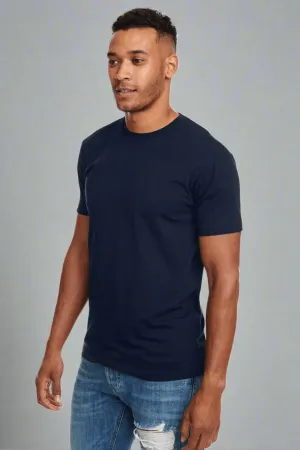 Cotton Short Sleeve T-Shirt (Stretchable) Midnight Navy