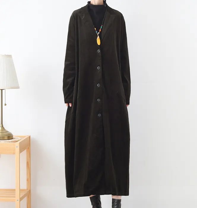 Cotton Winter Autumn Women Casual Coat Loose Long Trench Coat Jacket