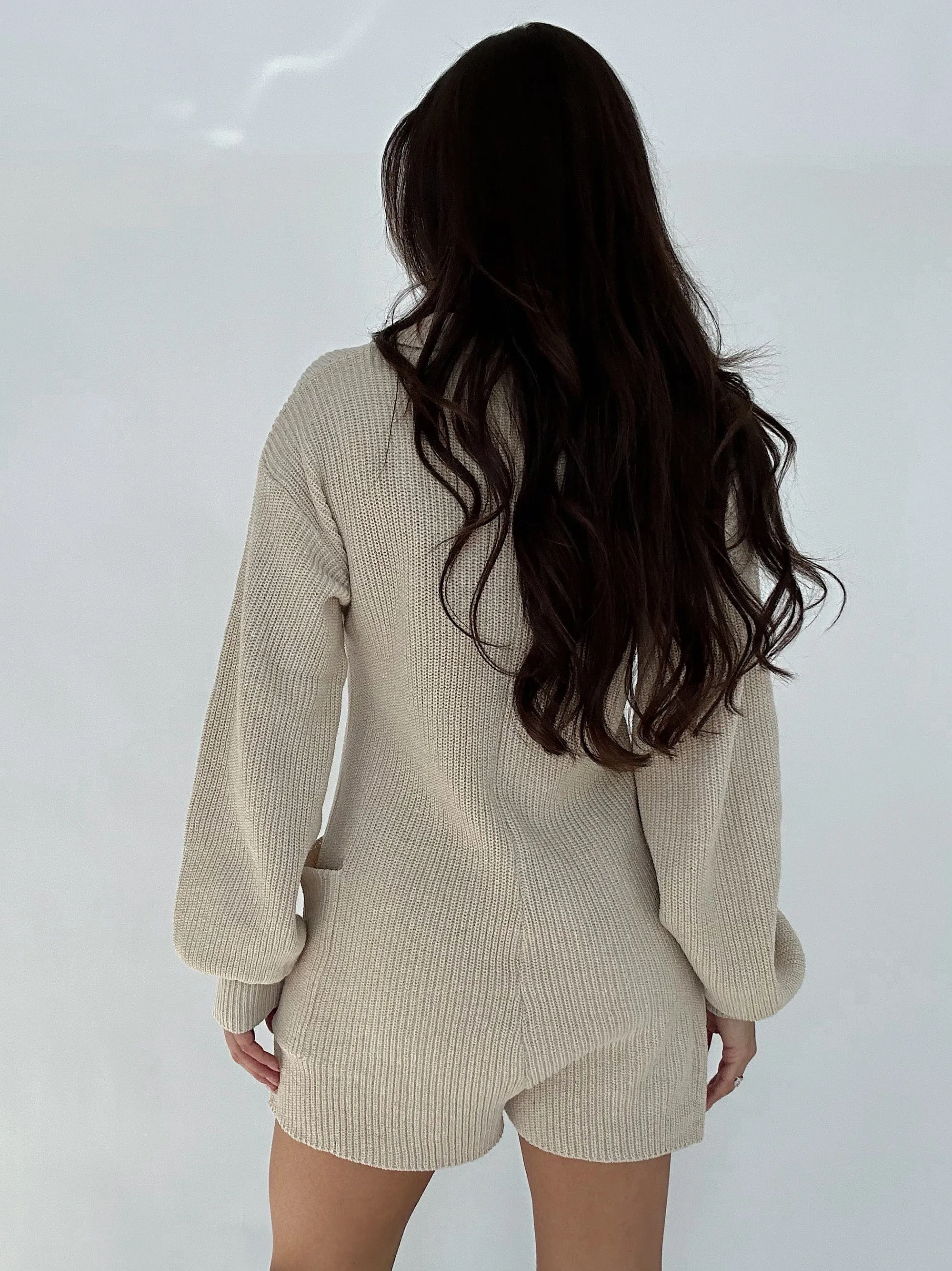 Cream Cozy Sweater Romper