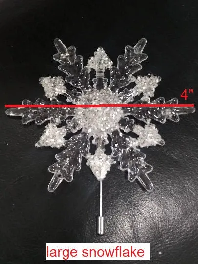 Crystal Snowflake Boutonniere - Grooms Boutonniere for a Winter Wedding - Christmas Wedding