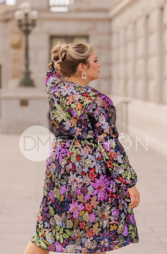 Danica Floral Sequin Dress - DM Exclusive - Maternity Friendly - Nursing Friendly