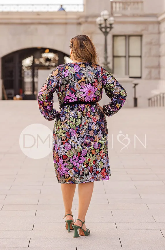 Danica Floral Sequin Dress - DM Exclusive - Maternity Friendly - Nursing Friendly