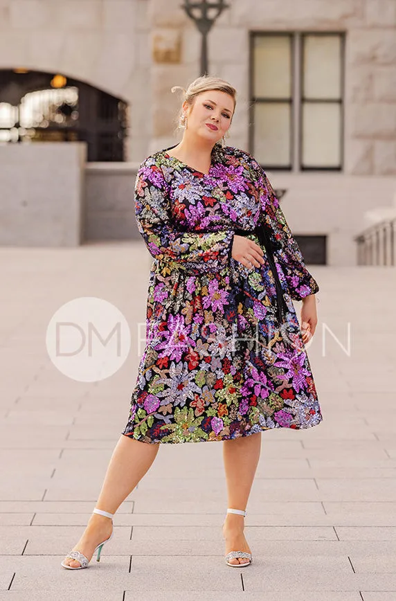 Danica Floral Sequin Dress - DM Exclusive - Maternity Friendly - Nursing Friendly