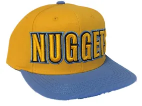 Denver Nuggets Adidas YOUTH Yellow Structured Flat Bill Snapback Hat Cap