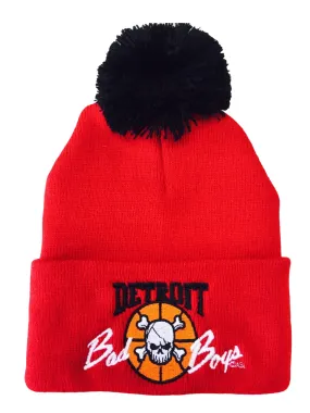 Detroit Bad Boys Cuffed Pom Beanie - Red