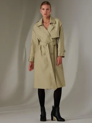 Double Breasted Trench Coat, Stone