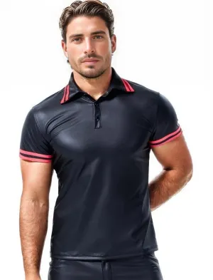 Dual Tone Mens Leather Polo Shirt