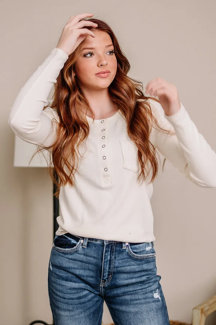 Easy To Love Brushed Knit Top | Cream