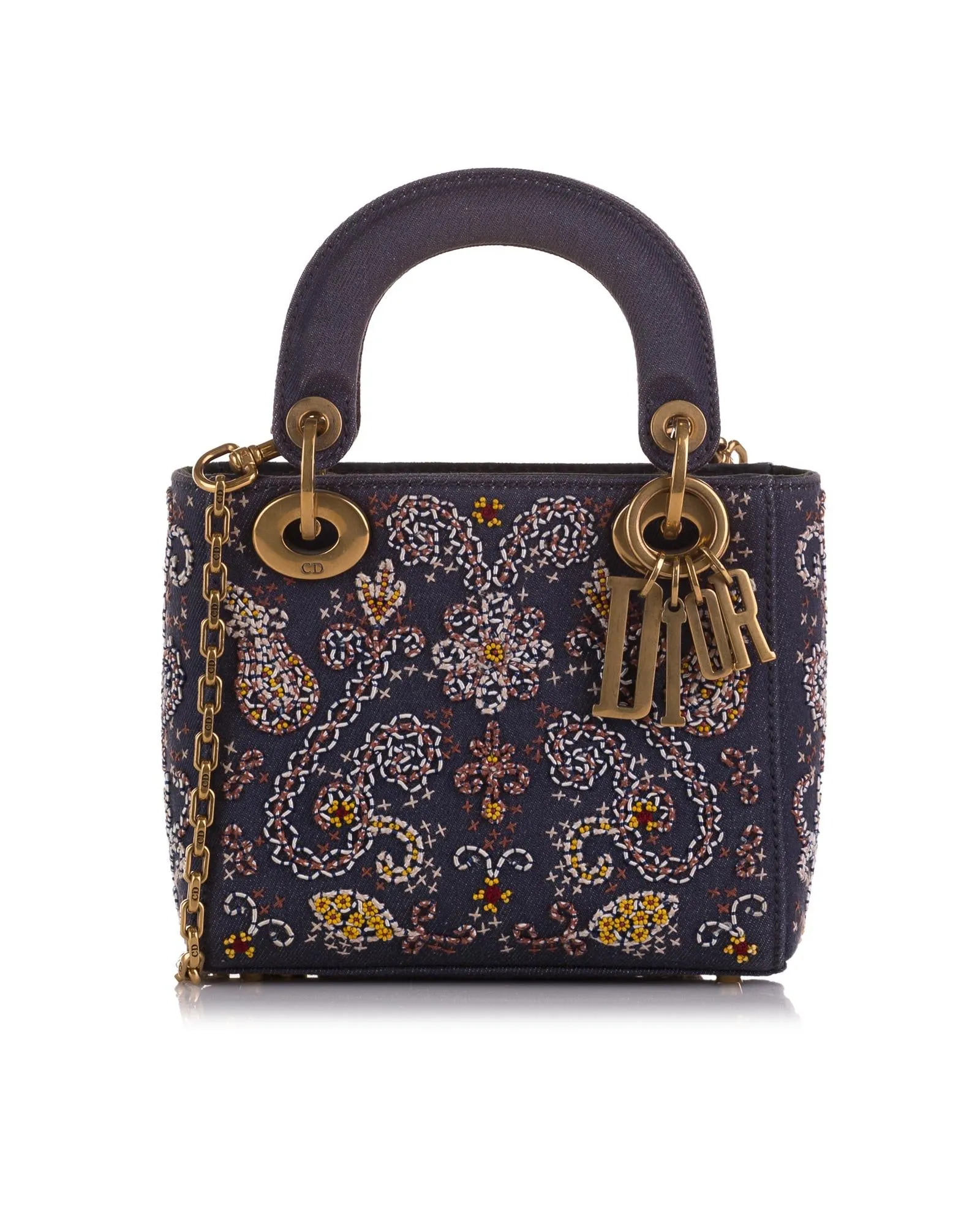 Embroidered Denim Lady Dior Bag