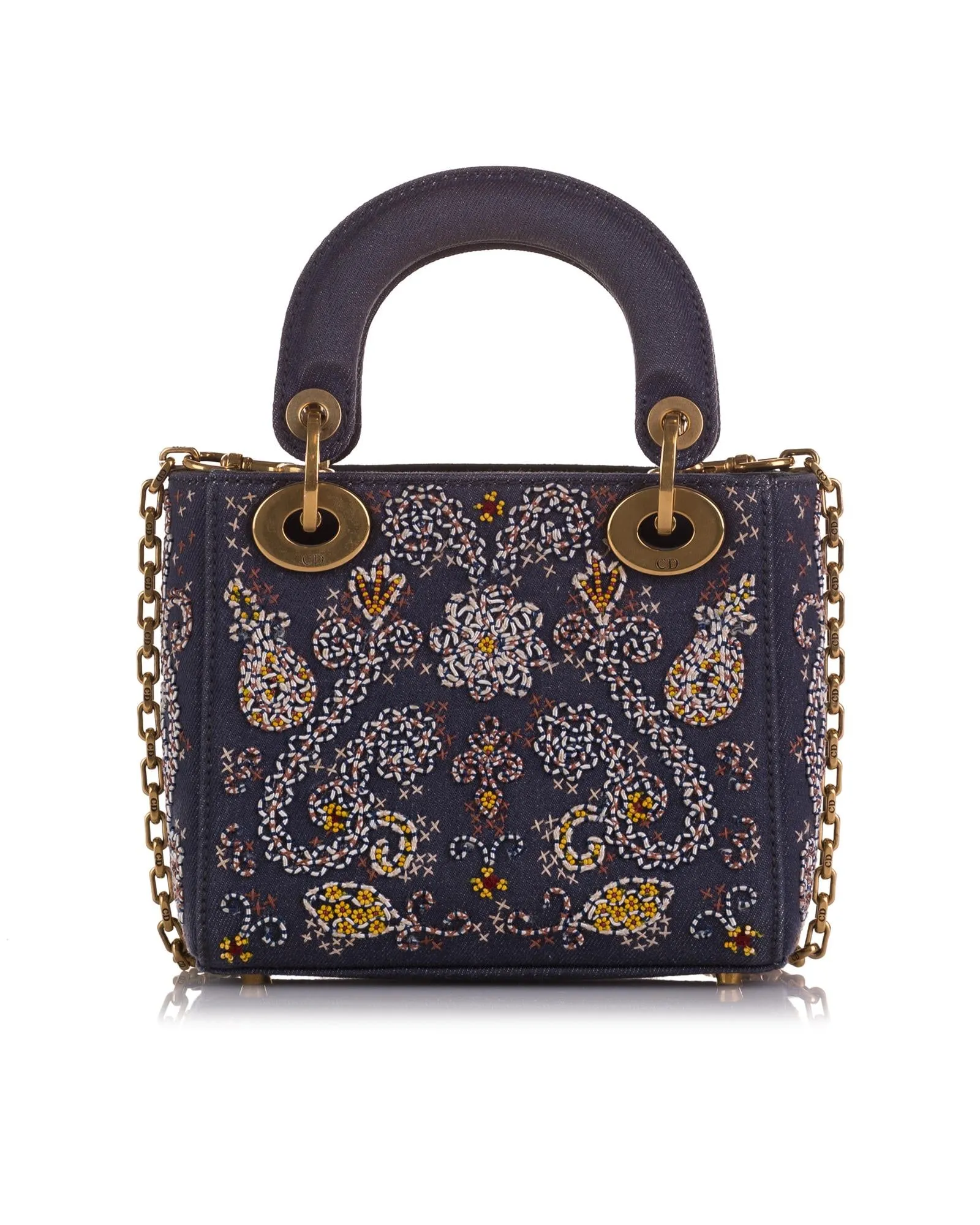 Embroidered Denim Lady Dior Bag