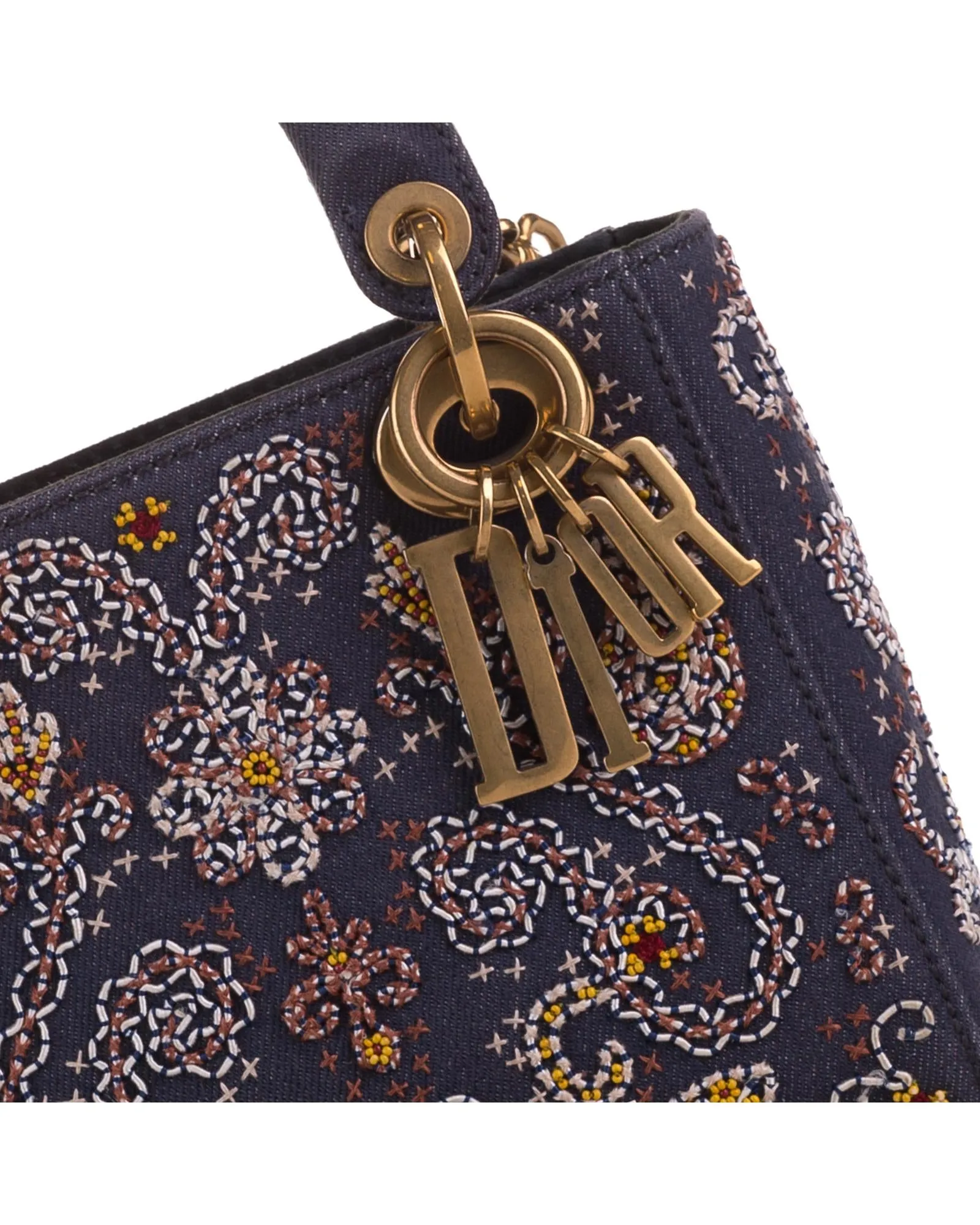 Embroidered Denim Lady Dior Bag