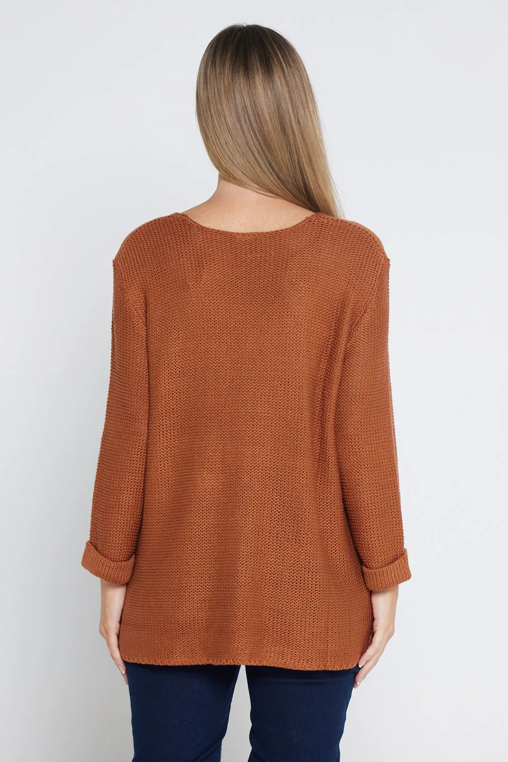 Emmy Cotton Knit Jumper - Brown