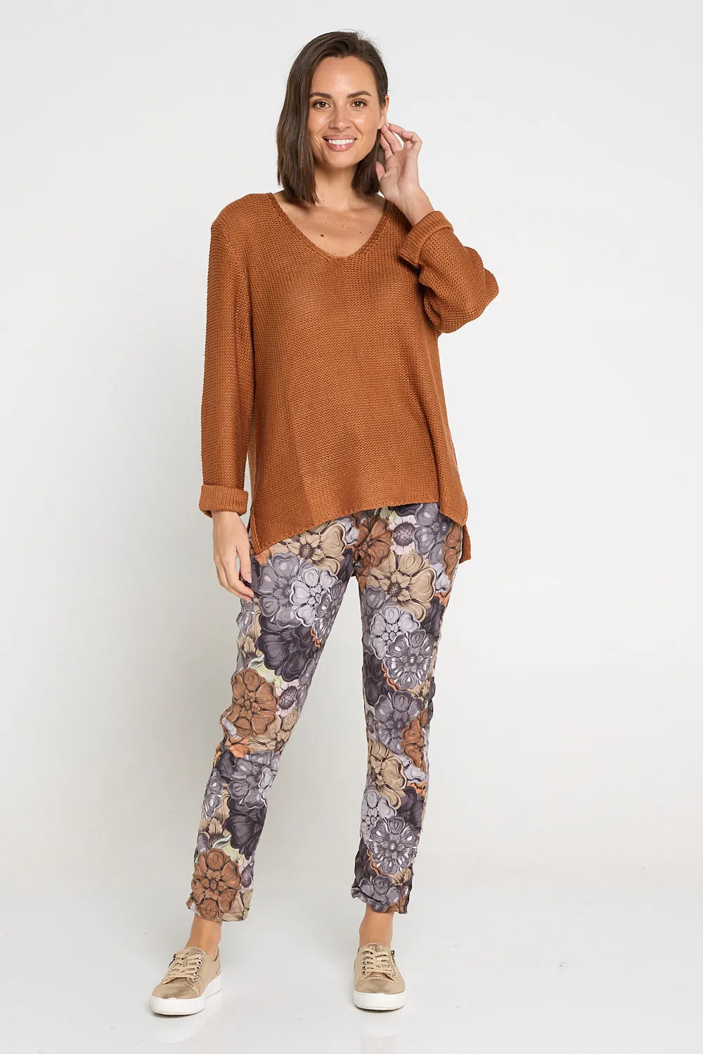 Emmy Cotton Knit Jumper - Brown