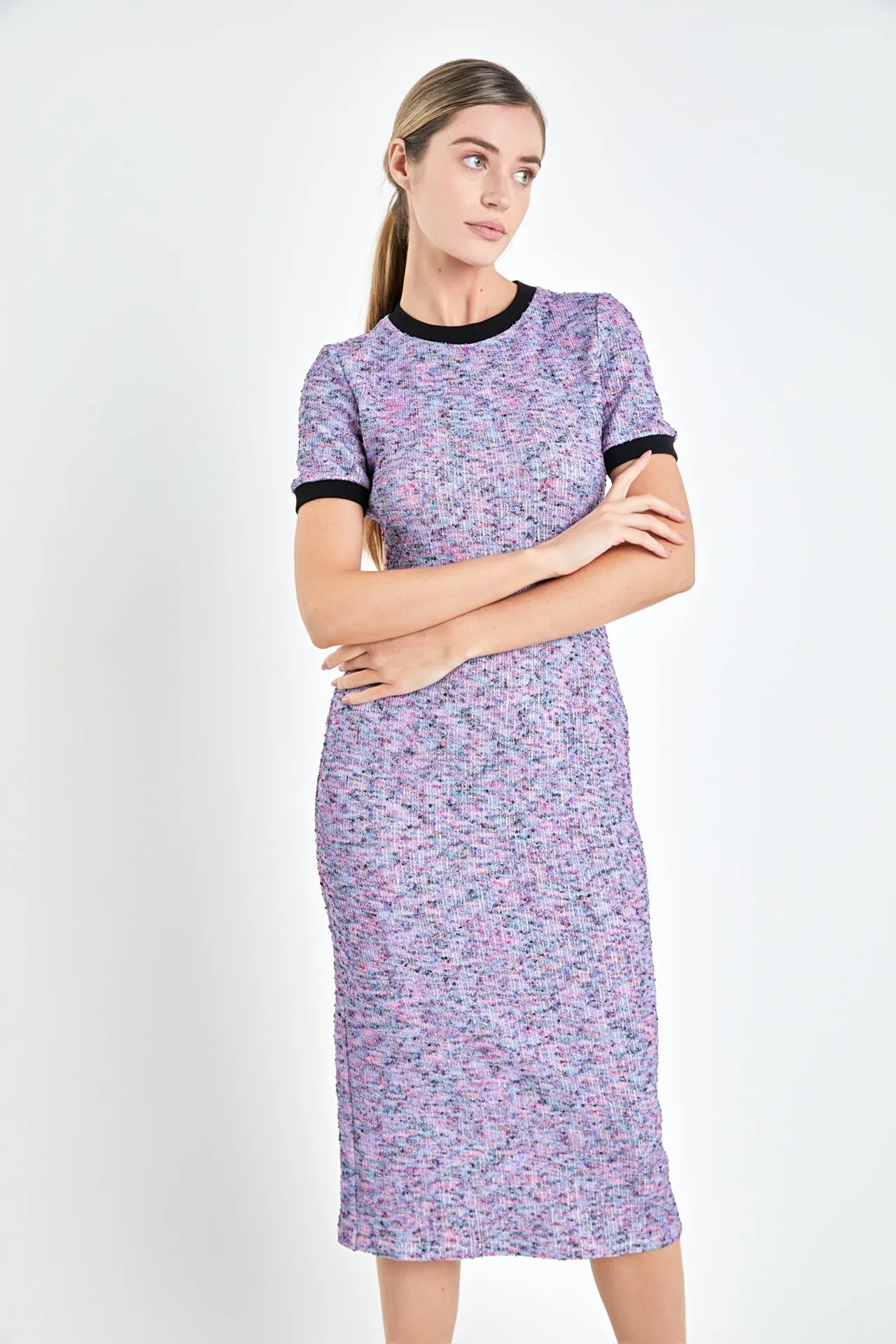 English Factory - Rainbow Knit Midi Dress