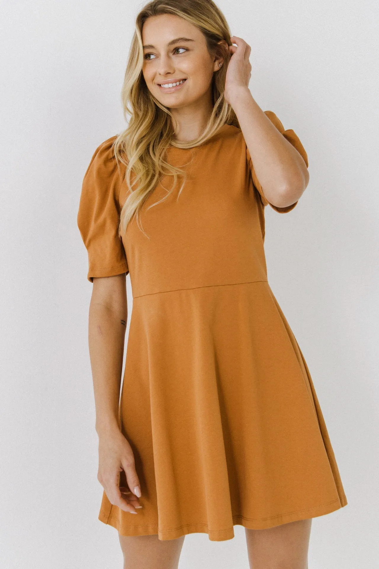 English Factory - Short Puff Sleeve Mini Dress