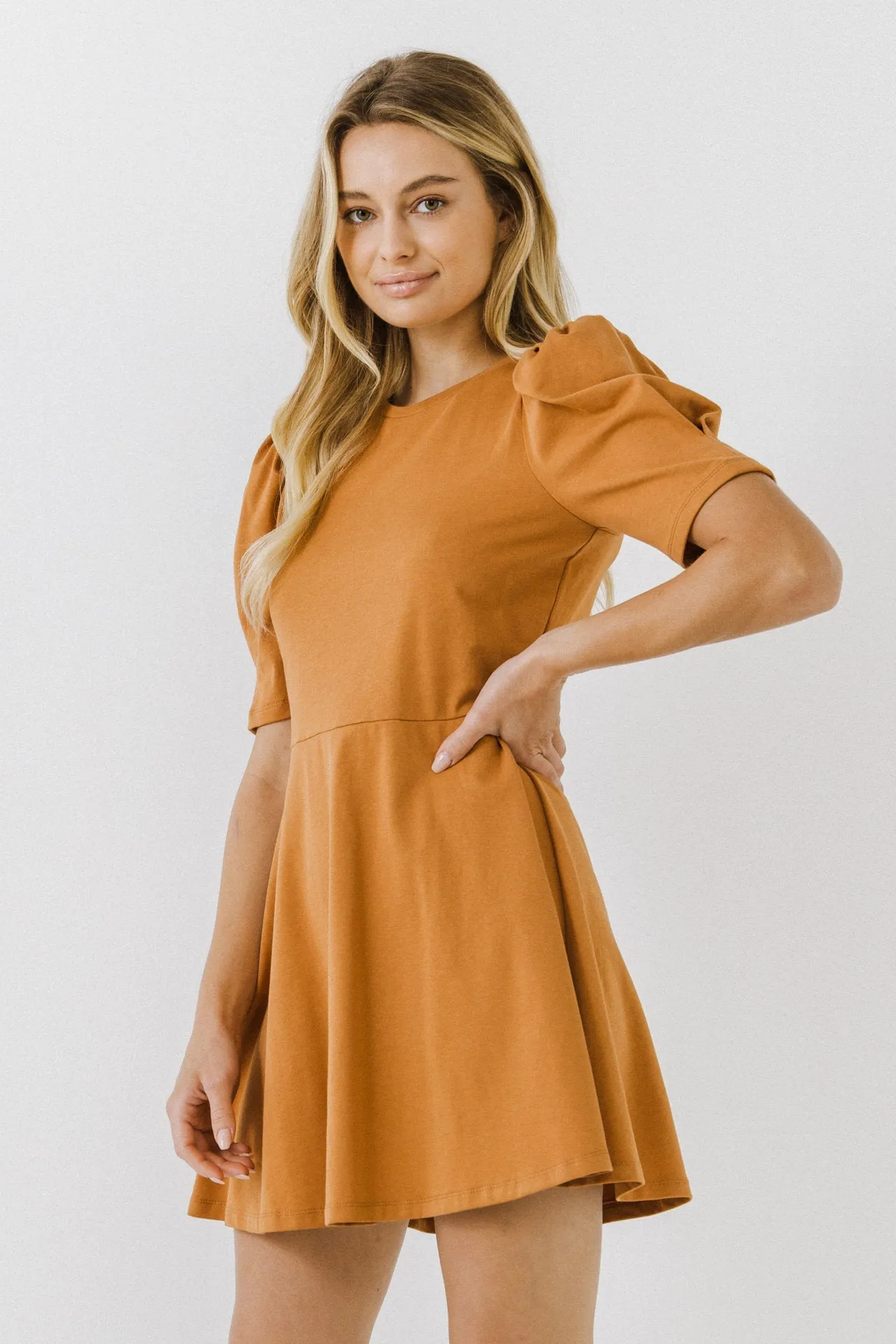 English Factory - Short Puff Sleeve Mini Dress