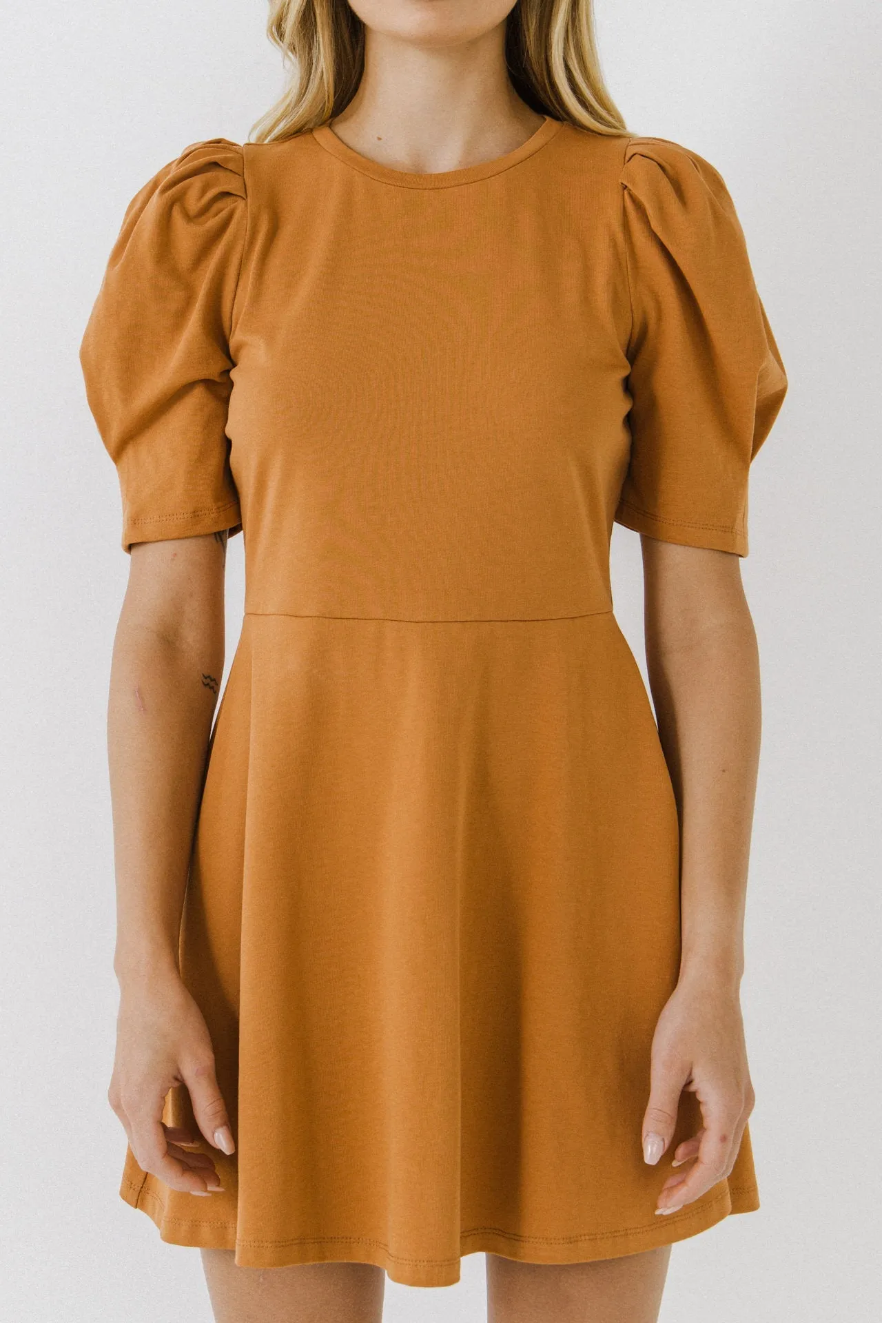 English Factory - Short Puff Sleeve Mini Dress