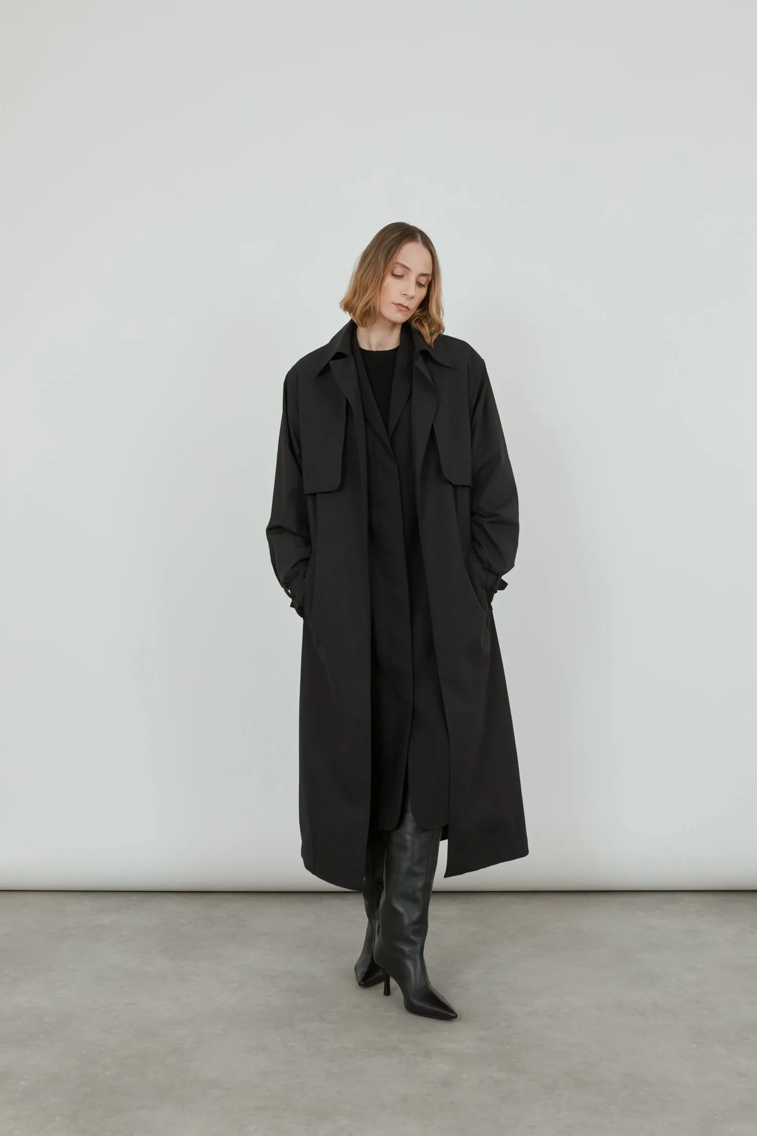 Evelyn coat | Black - Water repellent cotton