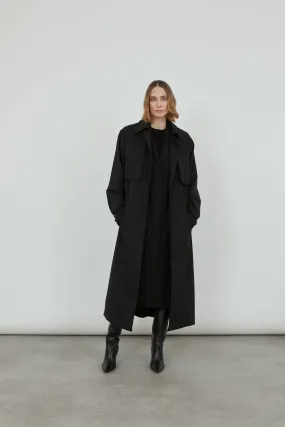 Evelyn coat | Black - Water repellent cotton