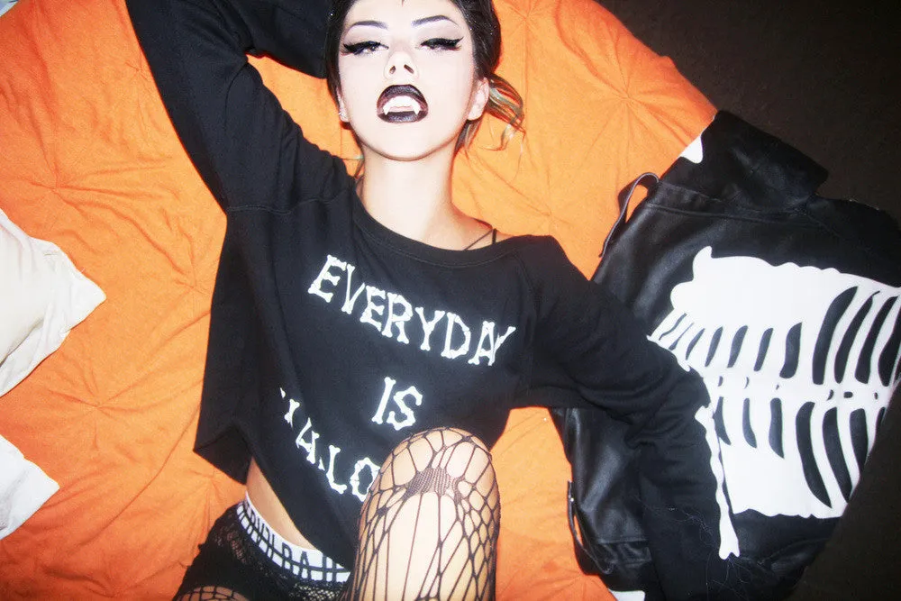 EVERDAY IS HALLOWEEN OFF THE SHOULDER SWEATSHIRT