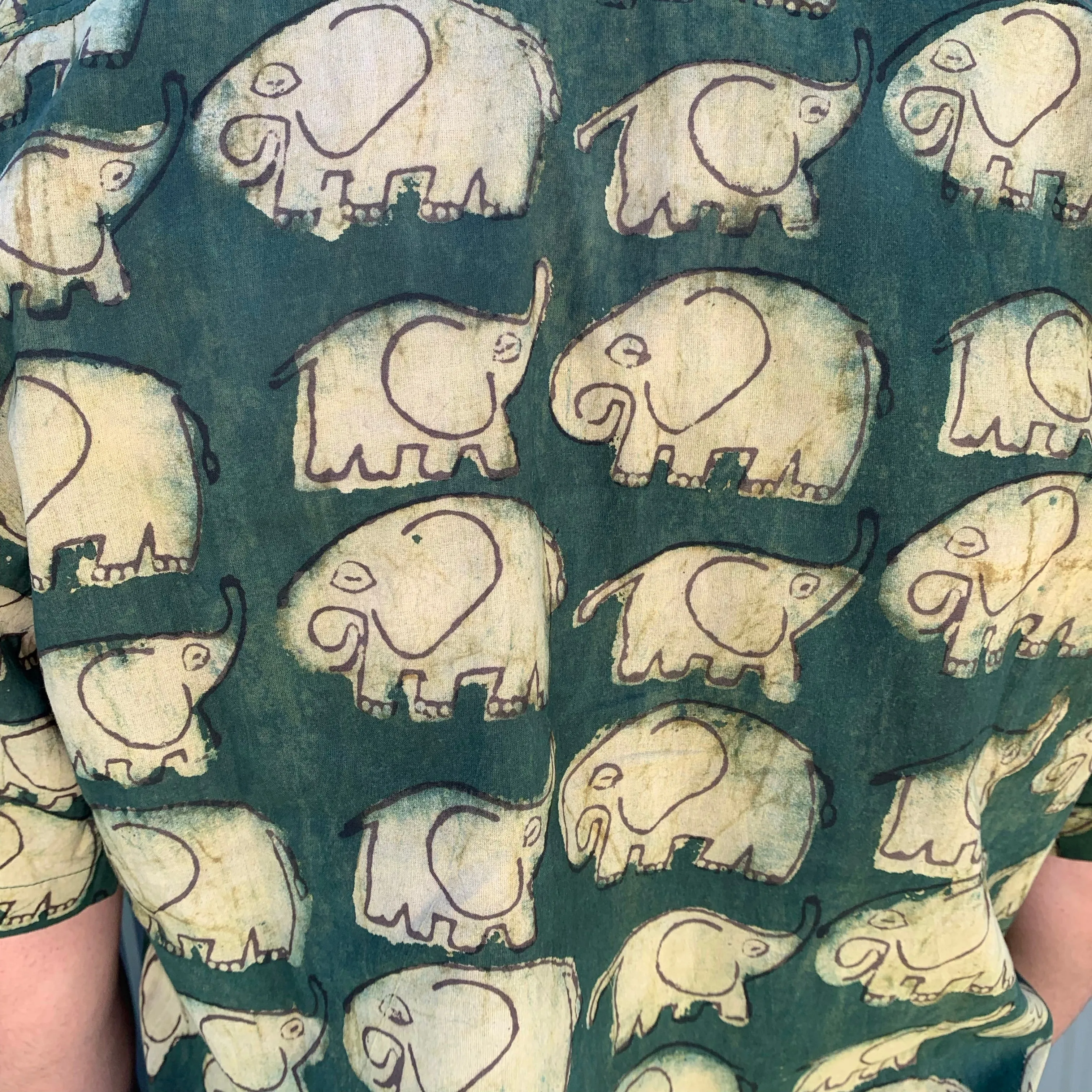 Fair Trade Ethical Mud Resistant Cotton Shirt in Elephant Design