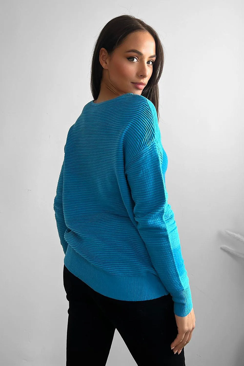 Flat Knit Scoop Neckline Pullover