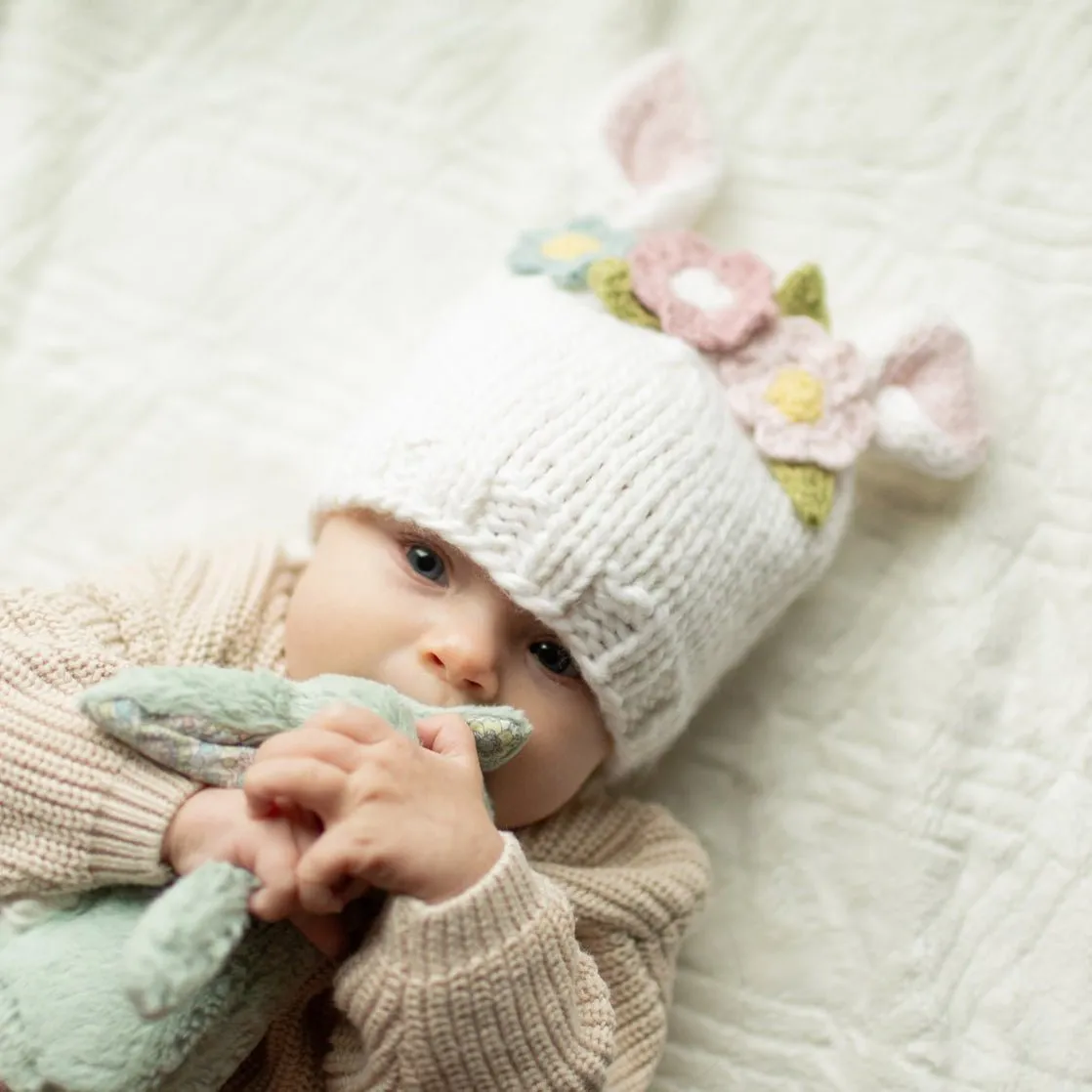 Flower Bunny Beanie White/Multi