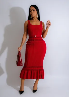 Free Spirit Knit Maxi Dress Red