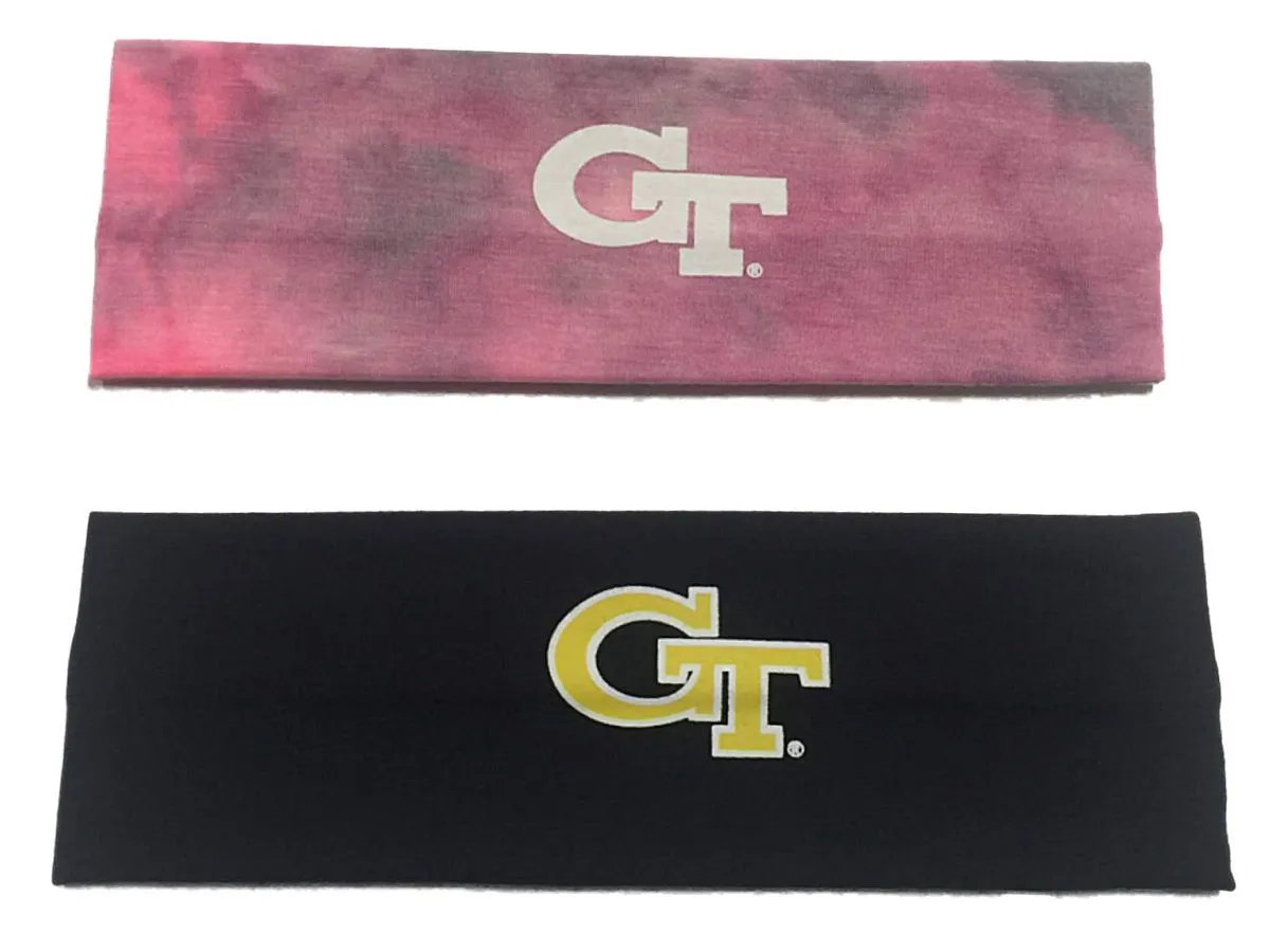 Georgia Tech Yellow Jackets Top of the World Navy & Pink 2 Pack Yoga Headbands