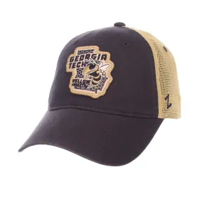 Georgia Tech Yellow Jackets Zephyr Navy "Freeway" Mesh Adj. Slouch Hat Cap