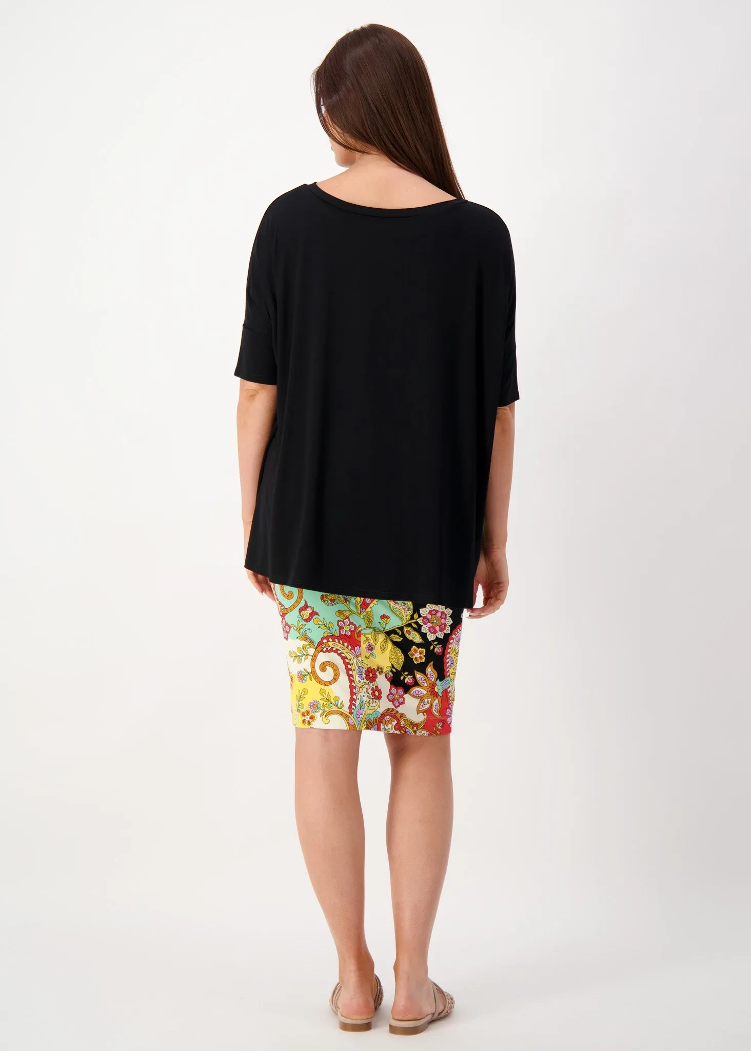 Gina Oversized Slouch Bamboo T-Shirt - Black