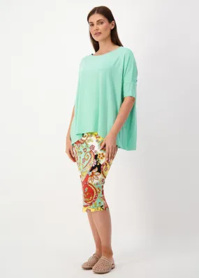 Gina Oversized Slouch Bamboo T-Shirt - Turquoise