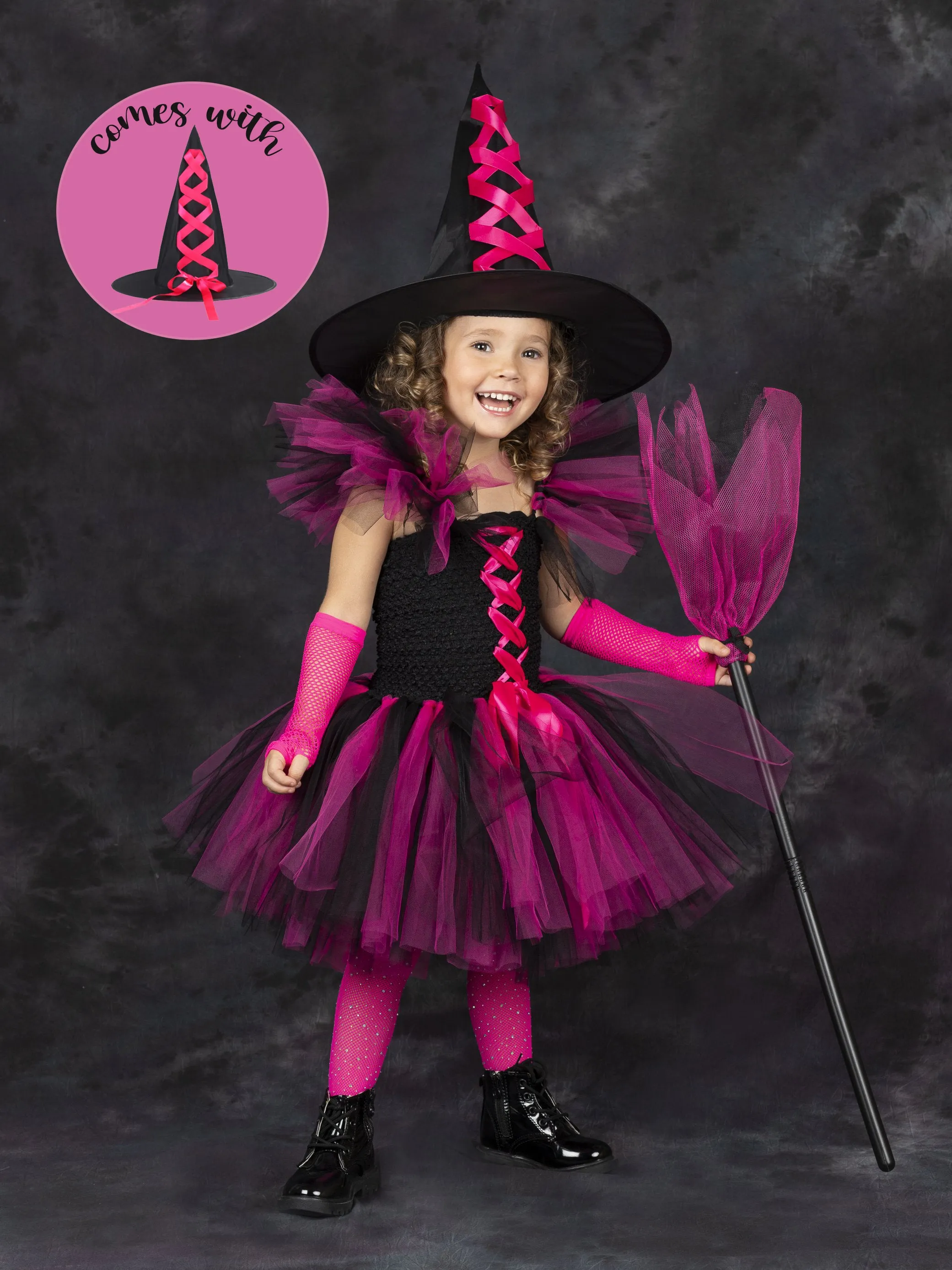 Girls Deluxe Witch Trio Tutu Costume Dress