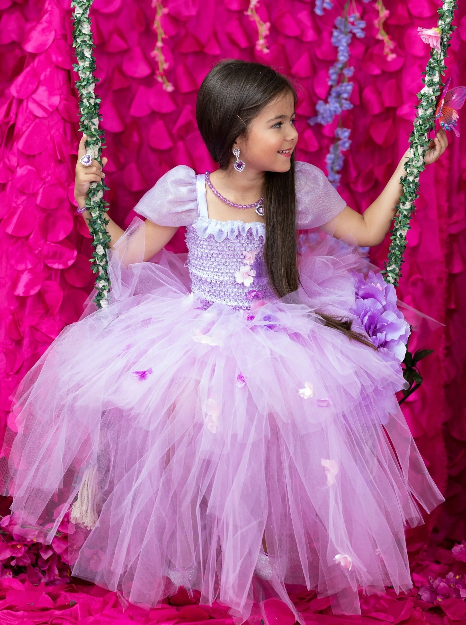 Girls Encanto Inspired Isabella Tiered Tutu Costume Dress