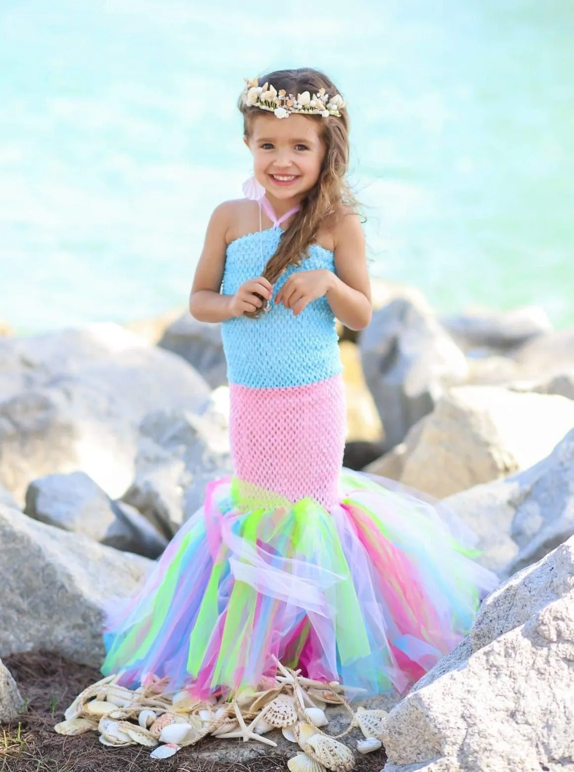 Girls Hand-Tailored Mermaid Tutu Costume Dress