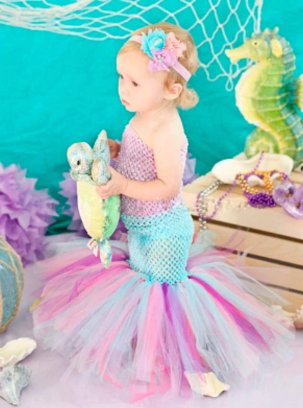 Girls Hand-Tailored Mermaid Tutu Costume Dress