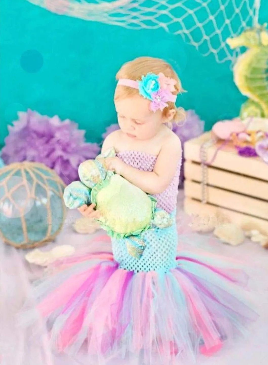 Girls Hand-Tailored Mermaid Tutu Costume Dress