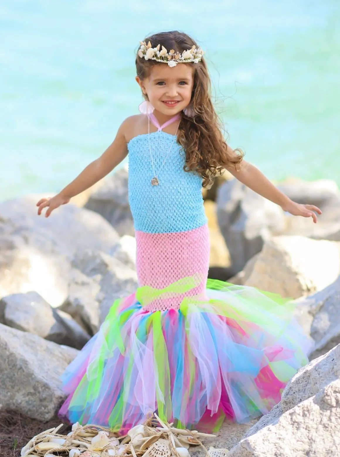 Girls Hand-Tailored Mermaid Tutu Costume Dress