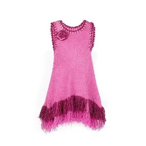 Girls' Sleeveless Dress with Fringes