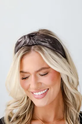 Glittering Element Metallic Knotted Headband