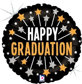 Glittering Graduation Stars Balloon