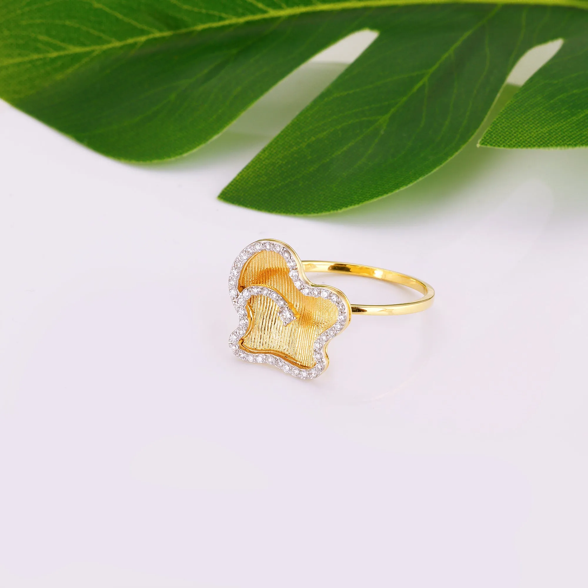 Gold Amyra Statement Diamond Ring