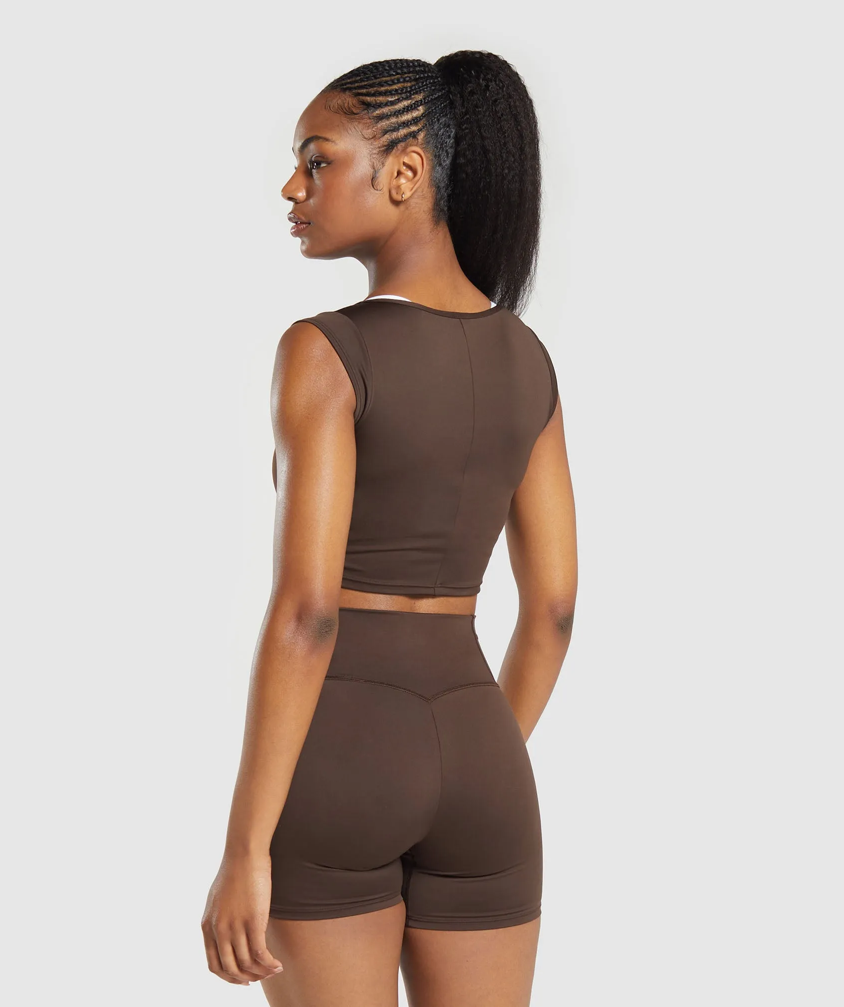 Gymshark Everyday Trend Crop Top - Archive Brown