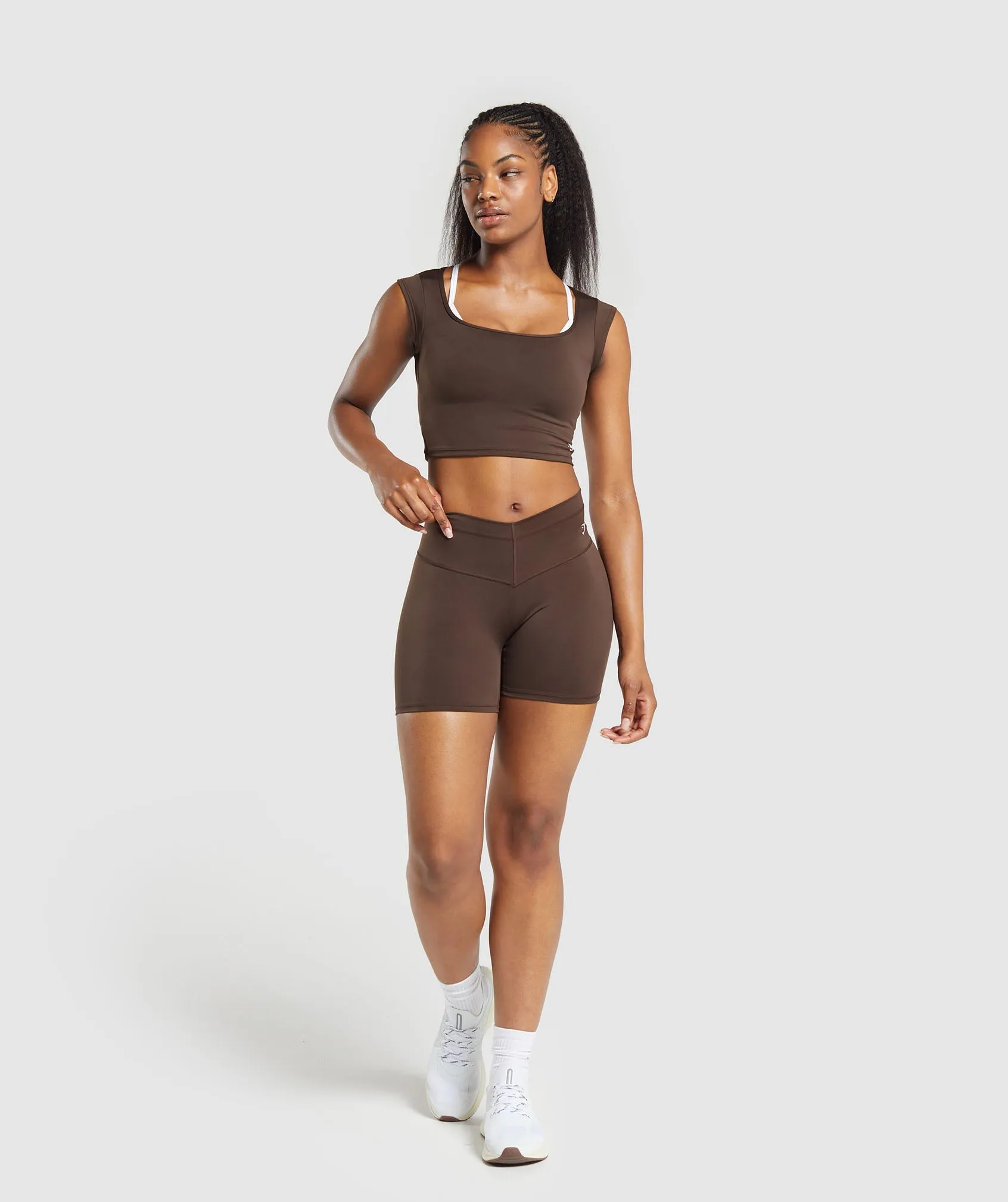 Gymshark Everyday Trend Crop Top - Archive Brown