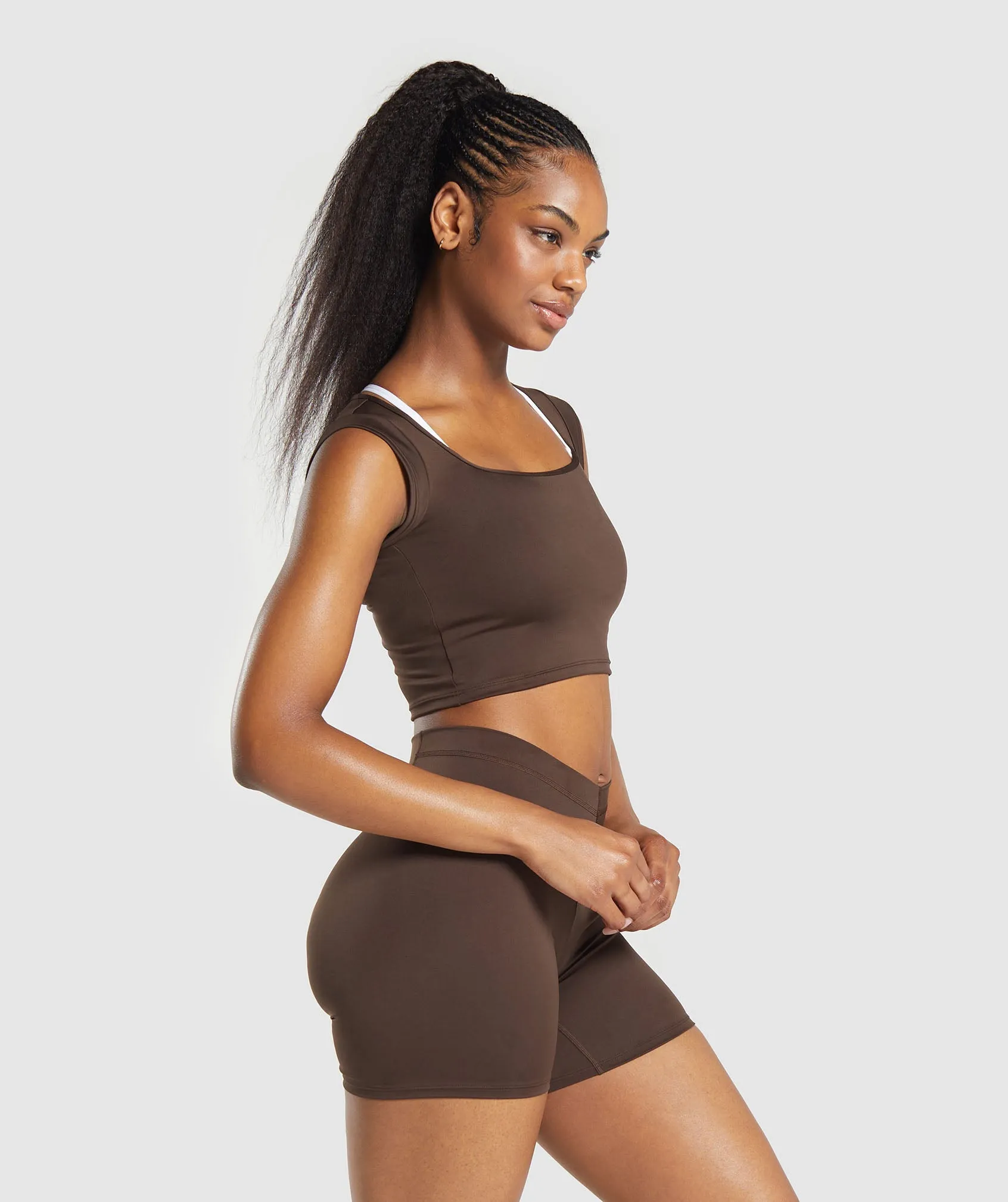 Gymshark Everyday Trend Crop Top - Archive Brown