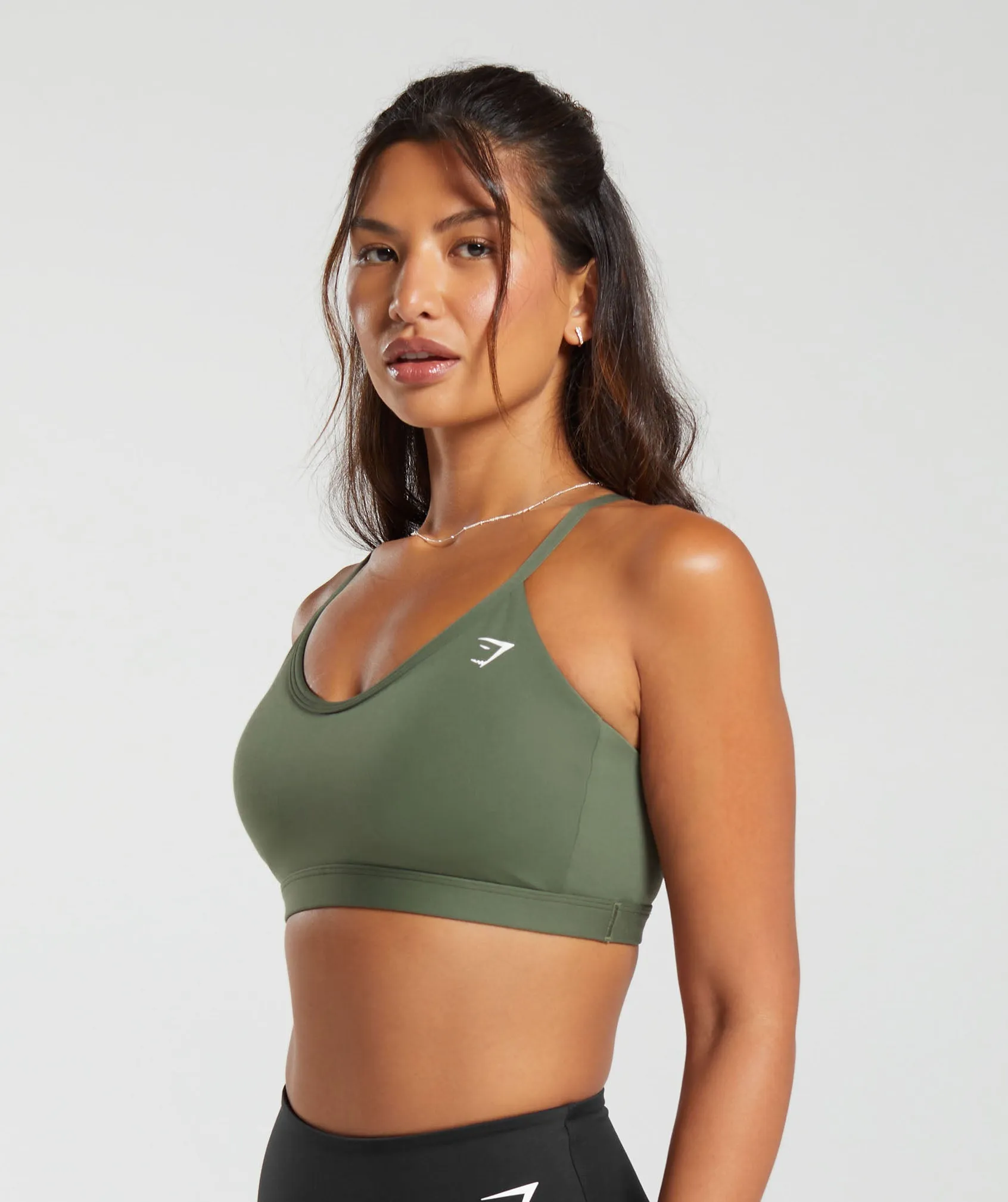 Gymshark V Neck Sports Bra - Core Olive