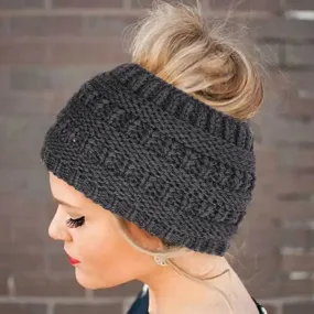 Headwrap Ponytail Beanie