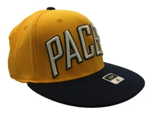 Indiana Pacers Adidas FitMax 70 Yellow Structured Fitted Flat Bill Hat Cap (S/M)