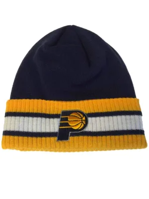 Indiana Pacers Adidas Navy Acrylic Knit Yellow Cuffed Skull Beanie Hat Cap