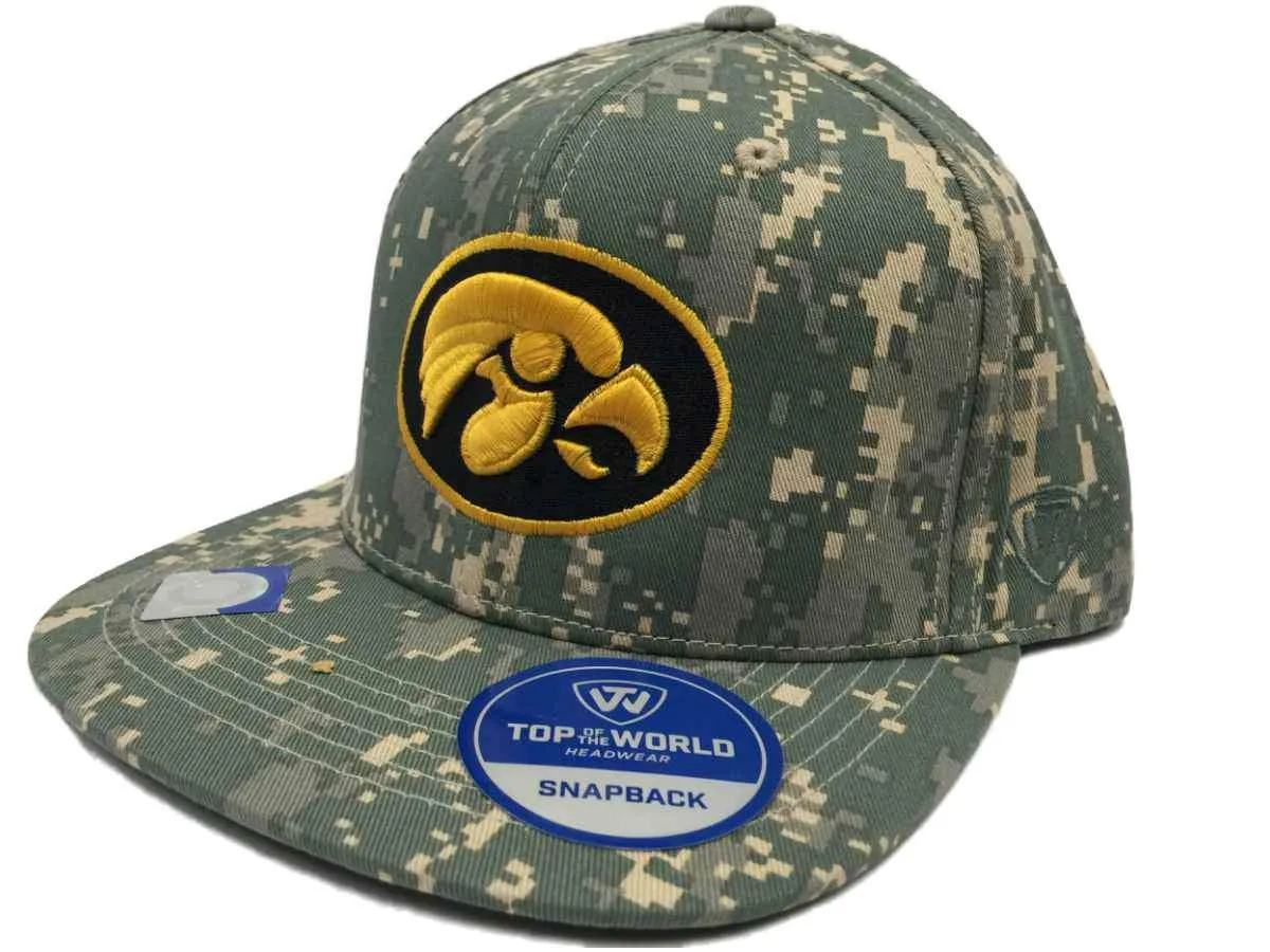 Iowa Hawkeyes TOW Digital Camouflage Patriot Snap Adjustable Snapback Hat Cap